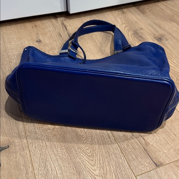 Michael Kors Elegant Blue Tote Bag silver leather purse handbag designer purse - Picture 5 of 9